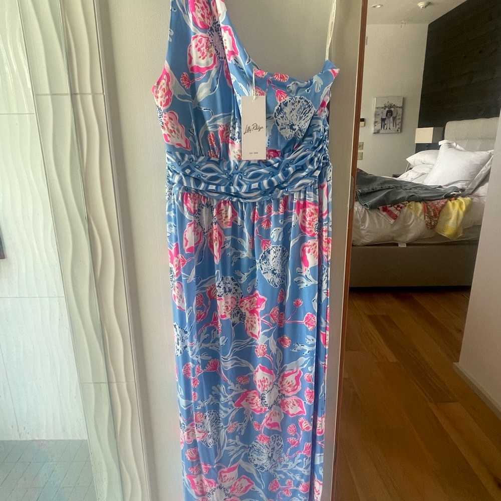 Lilly Pulitzer Blue and Pink Floral Dress